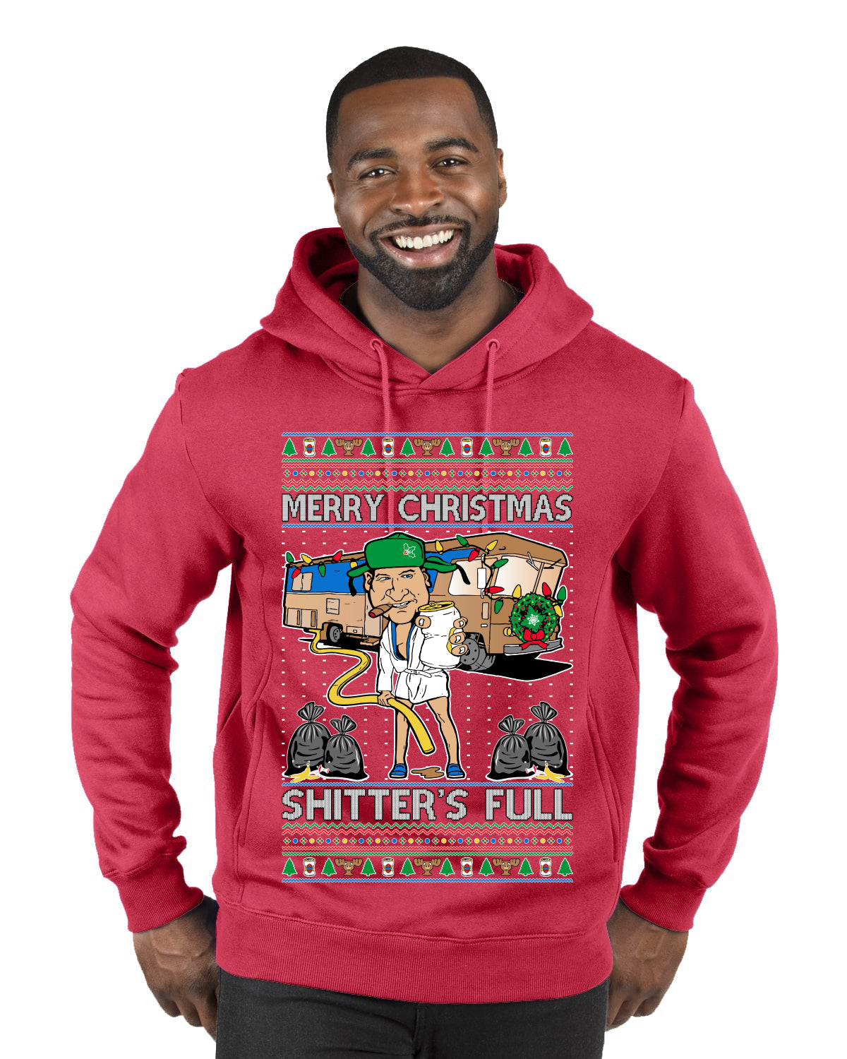 Merry Christmas Shitter's Full Ugly Christmas Sweater Premium Graphic Hoodie Sweatshirt