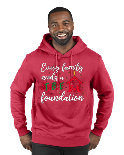 Every Family Needs a Stable Foundation Christmas Premium Graphic Hoodie Sweatshirt