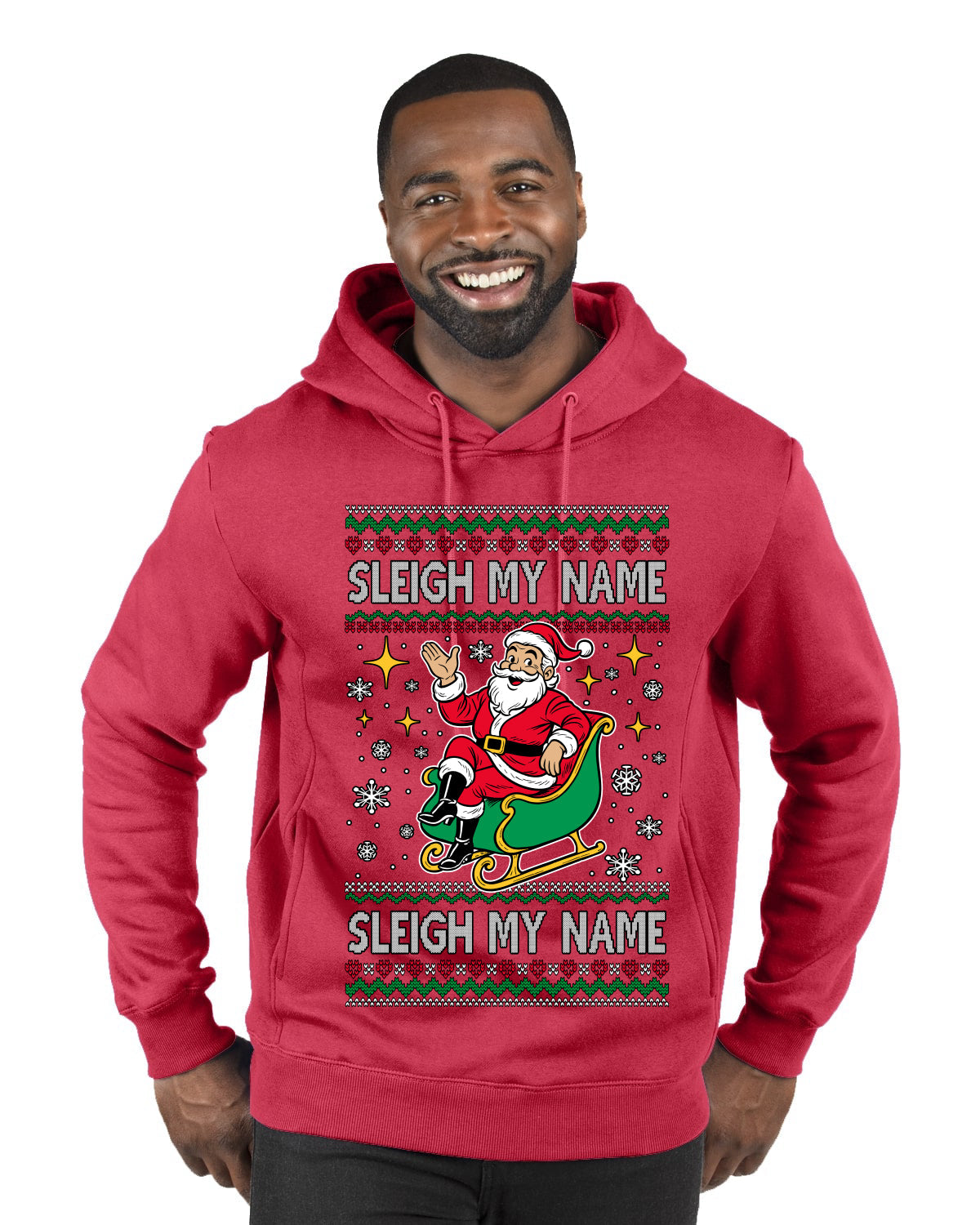 Sleigh My Name Sleigh My Name, Pop Singers, Song Lyrics Pun, Santa Sleigh, Ugly Christmas Sweater Premium Graphic Hoodie Sweatshirt