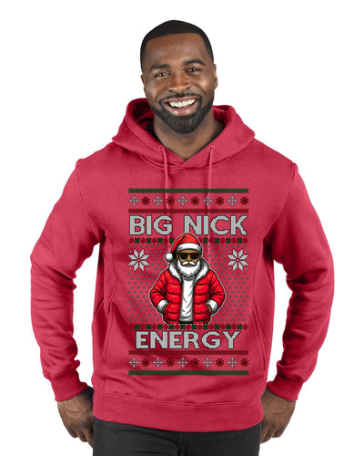 Big Nick Energy, Funny Humor, Ugly Christmas Sweater Premium Graphic Hoodie Sweatshirt