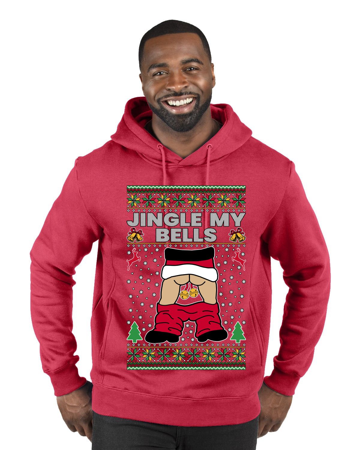Jingle My Bells, Ugly Christmas Sweater Premium Graphic Hoodie Sweatshirt