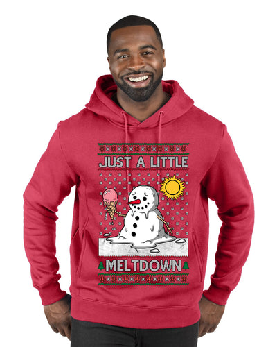 Just A Little Meltdown, Ugly Christmas Sweater Premium Graphic Hoodie Sweatshirt