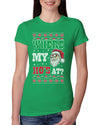 Where my Hos At Santa Funny Ugly Christmas Sweater Womens Slim Fit Junior Tee