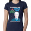Mistle Joe Shut Up And Kiss Me Man Biden Ugly Christmas Sweater Womens Slim Fit Junior Tee