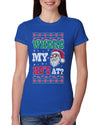 Where my Hos At Santa Funny Ugly Christmas Sweater Womens Slim Fit Junior Tee