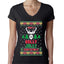 Have A Holly Jolly Christmas Ugly Christmas Sweater Womens Junior Fit V-Neck Tee