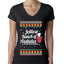 Jolliest Bunch of Assholes Xmas Movie Ugly Christmas Sweater Womens Junior Fit V-Neck Tee