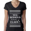 You Serious Clark Christmas Vacation Movie Ugly Christmas Sweater Womens Junior Fit V-Neck Tee