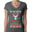 Have A Holly Jolly Christmas Ugly Christmas Sweater Womens Junior Fit V-Neck Tee
