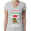 Lisp Believe In Thomthin Thacrifithing Everythin Ugly Christmas Sweater Womens Junior Fit V-Neck Tee