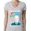 Mistle Joe Shut Up And Kiss Me Man Biden Ugly Christmas Sweater Womens Junior Fit V-Neck Tee