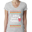 Jolliest Bunch of Assholes Xmas Movie Ugly Christmas Sweater Womens Junior Fit V-Neck Tee