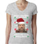 Merry Christmas to Everyone Except Carole Baskin Ugly Christmas Sweater Womens Junior Fit V-Neck Tee