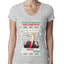 Trump This is the Greatest Ugly Christmas Sweater Womens Junior Fit V-Neck Tee