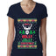 Have A Holly Jolly Christmas Ugly Christmas Sweater Womens Junior Fit V-Neck Tee