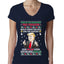 Trump This is the Greatest Ugly Christmas Sweater Womens Junior Fit V-Neck Tee