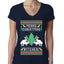 Merry Christmas Bitches Ugly Christmas Sweater Womens Junior Fit V-Neck Tee