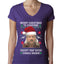 Merry Christmas to Everyone Except Carole Baskin Ugly Christmas Sweater Womens Junior Fit V-Neck Tee