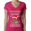 Lisp Believe In Thomthin Thacrifithing Everythin Ugly Christmas Sweater Womens Junior Fit V-Neck Tee
