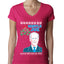 Mistle Joe Shut Up And Kiss Me Man Biden Ugly Christmas Sweater Womens Junior Fit V-Neck Tee