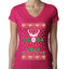 Have A Holly Jolly Christmas Ugly Christmas Sweater Womens Junior Fit V-Neck Tee