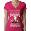 Trump This is the Greatest Ugly Christmas Sweater Womens Junior Fit V-Neck Tee