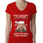 Merry Christmas to Everyone Except Carole Baskin Ugly Christmas Sweater Womens Junior Fit V-Neck Tee