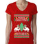 Merry Christmas Bitches Ugly Christmas Sweater Womens Junior Fit V-Neck Tee
