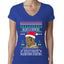 Lisp Believe In Thomthin Thacrifithing Everythin Ugly Christmas Sweater Womens Junior Fit V-Neck Tee