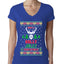 Have A Holly Jolly Christmas Ugly Christmas Sweater Womens Junior Fit V-Neck Tee