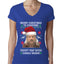 Merry Christmas to Everyone Except Carole Baskin Ugly Christmas Sweater Womens Junior Fit V-Neck Tee