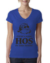 Theres some Hos in this House Ugly Christmas Sweater Womens Junior Fit V-Neck Tee