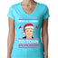 Biden Is Coming To Town Ugly Christmas Sweater Womens Junior Fit V-Neck Tee