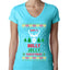 Have A Holly Jolly Christmas Ugly Christmas Sweater Womens Junior Fit V-Neck Tee