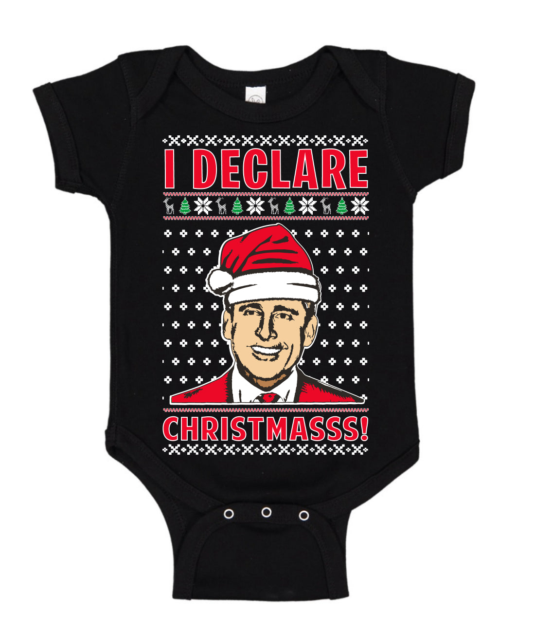 I Declare Christmasss Michael Scott Office Tv Ugly Christmas Sweater Baby Creeper Boys Girls Infant Bodysuit