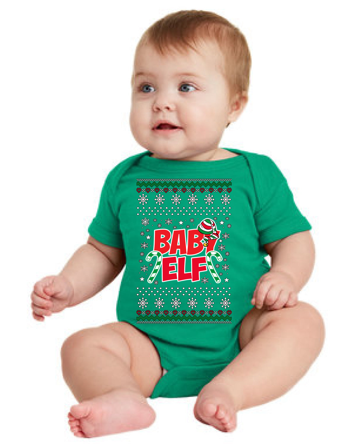 Baby Elf Cute Holiday Winter Infant Toddler Creeper Boys Girls Ugly Christmas Sweater Baby Creeper Boys Girls Infant Bodysuit