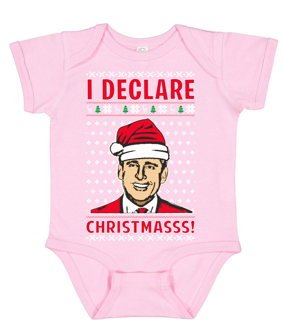 I Declare Christmasss Michael Scott Office Tv Ugly Christmas Sweater Baby Creeper Boys Girls Infant Bodysuit