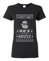 Theres Some Hos in the House Santa Ugly Christmas Sweater Womens Graphic T-Shirt