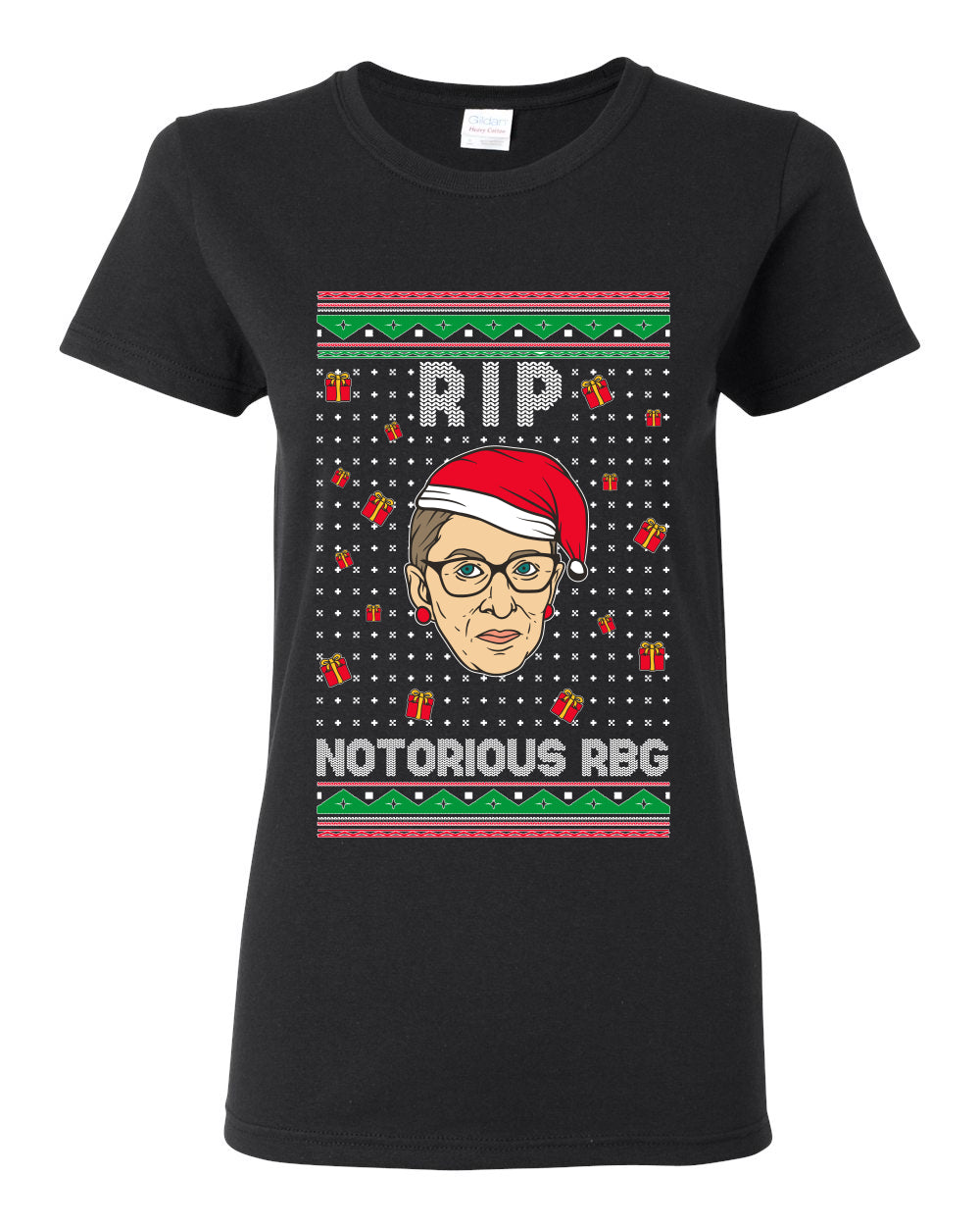 RIP Notorious RBG Ruth Bader Ginsburg Ugly Christmas Sweater Womens Graphic T-Shirt