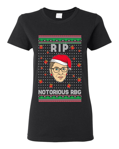 RIP Notorious RBG Ruth Bader Ginsburg Ugly Christmas Sweater Womens Graphic T-Shirt