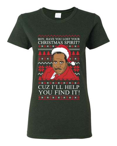 Christmas Spirit I'll Help You Find It Stanley Hudson Ugly Christmas Sweater Womens Graphic T-Shirt