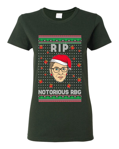 RIP Notorious RBG Ruth Bader Ginsburg Ugly Christmas Sweater Womens Graphic T-Shirt