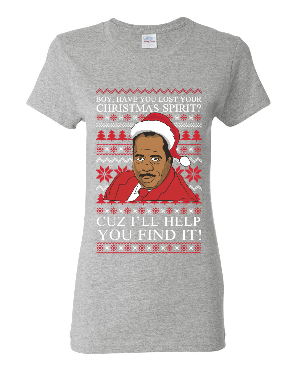 Christmas Spirit I'll Help You Find It Stanley Hudson Ugly Christmas Sweater Womens Graphic T-Shirt