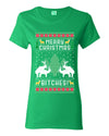 Merry Christmas Bitches Ugly Christmas Sweater Womens Graphic T-Shirt