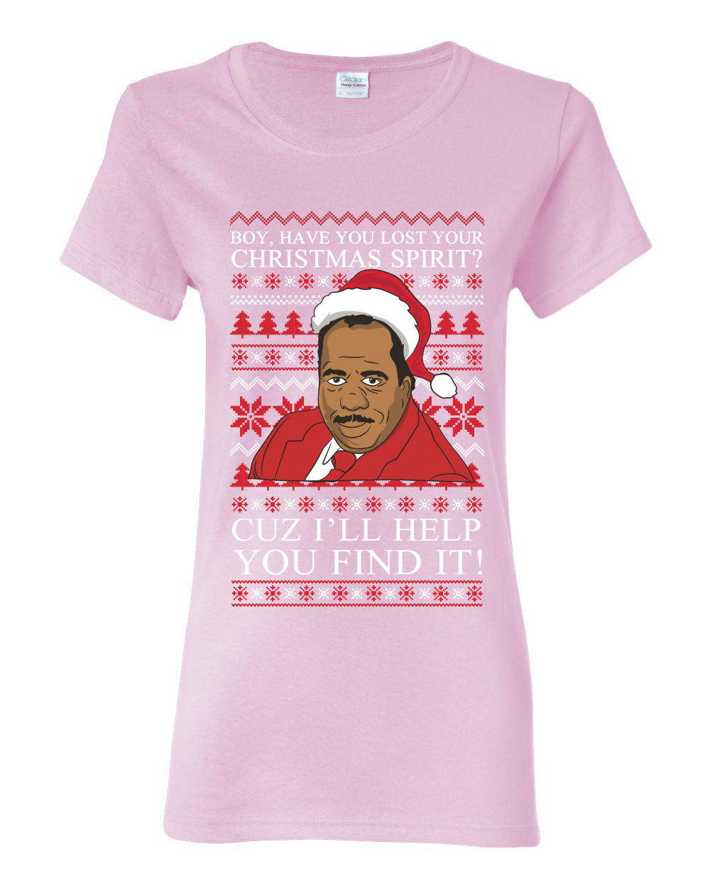 Christmas Spirit I'll Help You Find It Stanley Hudson Ugly Christmas Sweater Womens Graphic T-Shirt