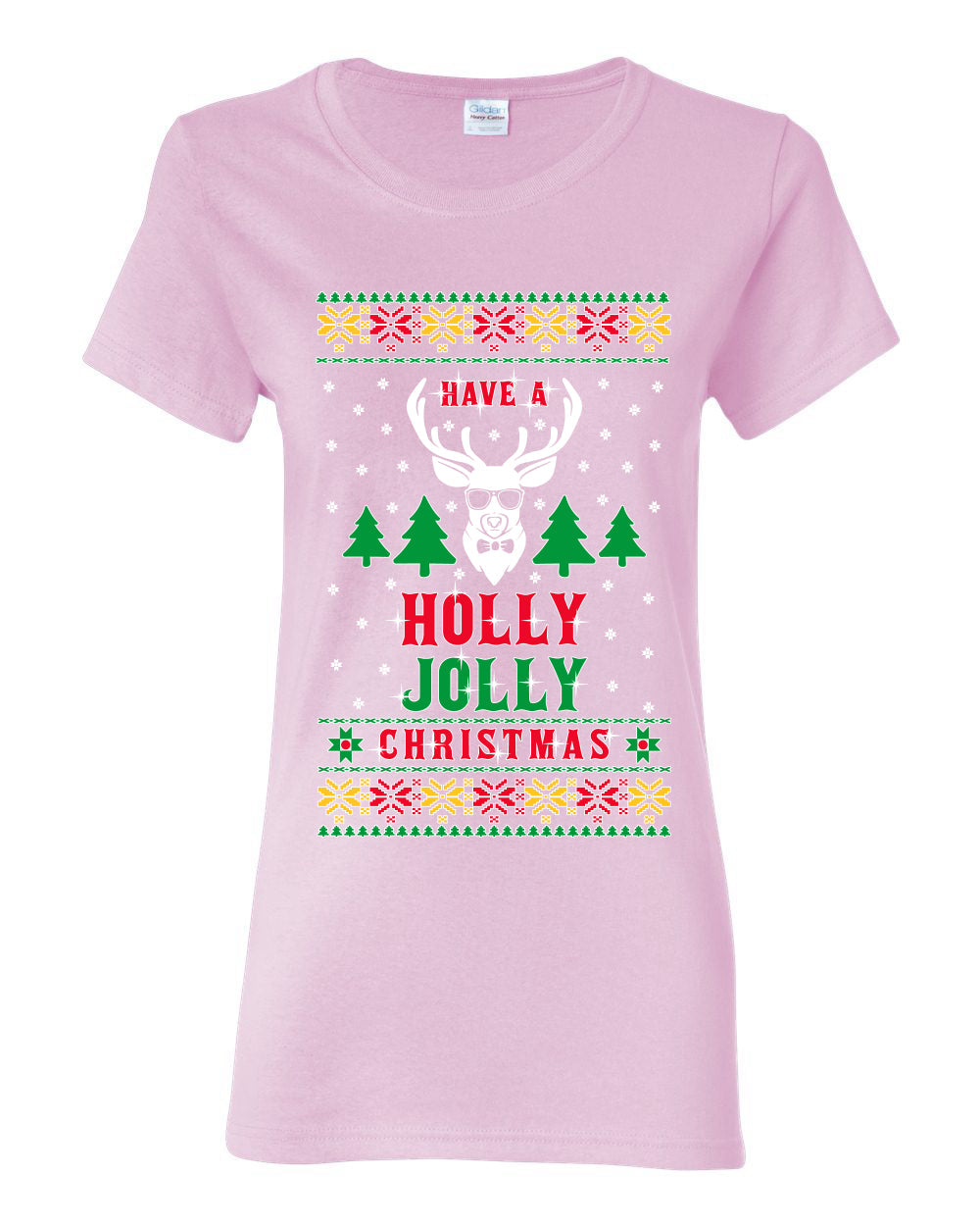 Have A Holly Jolly Christmas Ugly Christmas Sweater Womens Graphic T-Shirt