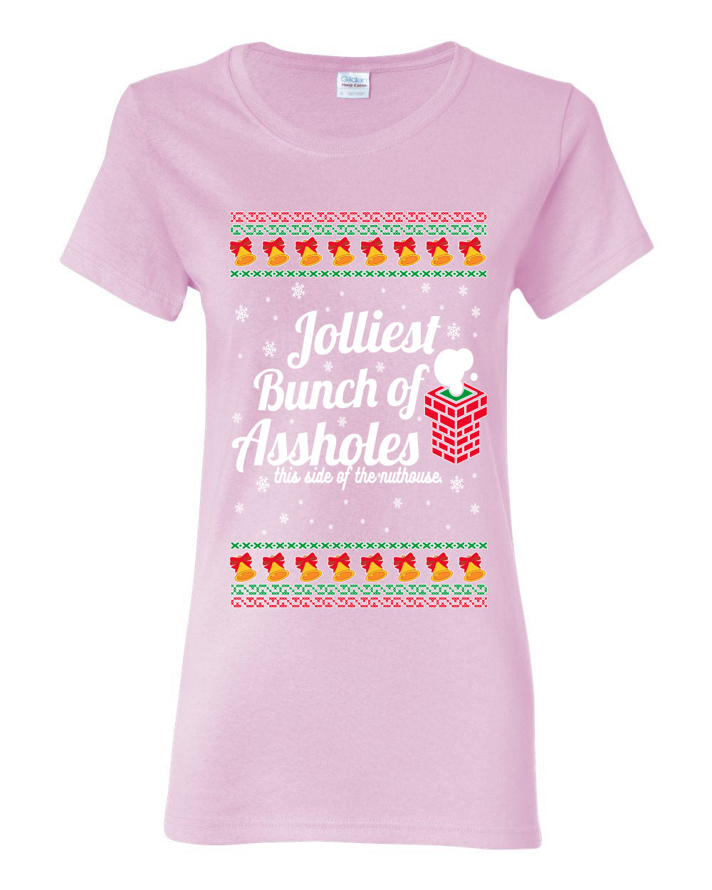 Jolliest Bunch of Assholes Xmas Movie Ugly Christmas Sweater Womens Graphic T-Shirt