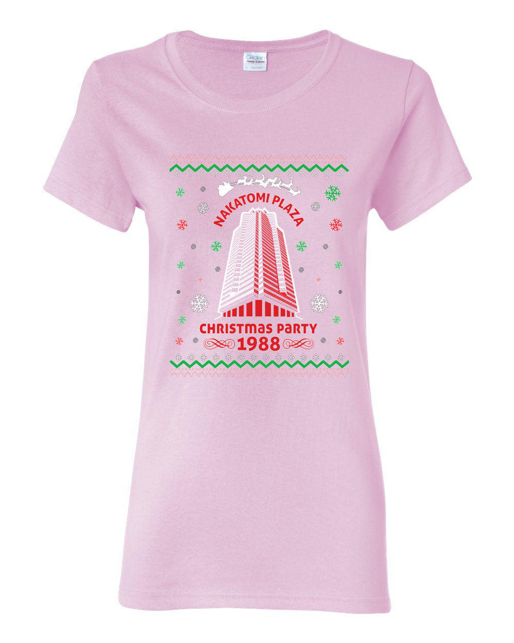 Nakatomi Plaza Christmas Party 1988 Ugly Christmas Sweater Womens Graphic T-Shirt