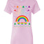 Merry Christmas Rainbow Hearts Womens Graphic T-Shirt