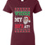 Where my Hos At Santa Funny Ugly Christmas Sweater Womens Graphic T-Shirt